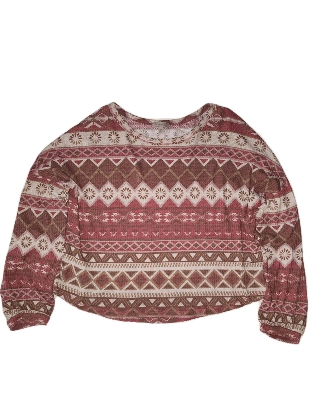 Wonderly Women XL Southwestern Geometric Lightweight Sweater Boho Pullover